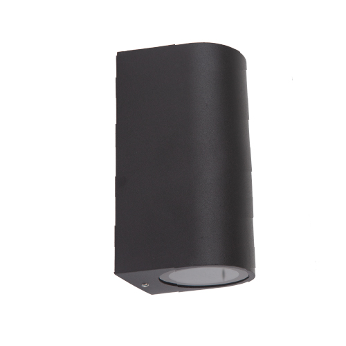 Aplique 2xGU10 aluminio curvo IP54 negro